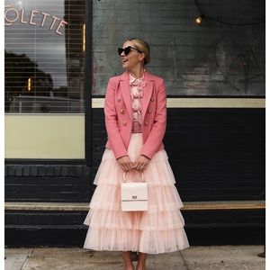 Halogen x Atlantic Pacific Tiered Tulle Midi Skirt